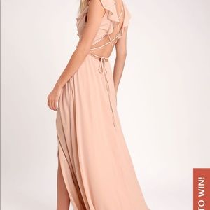 Lulu’s Feel the Blush back tie dress. Sz S